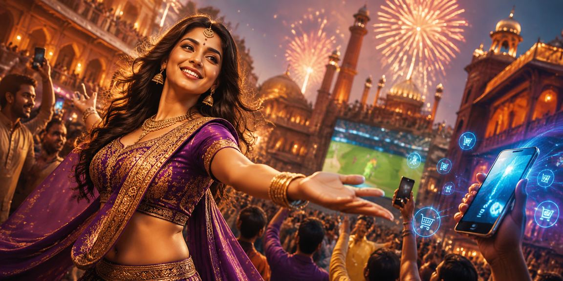 Indian cricket betting themed image with model
