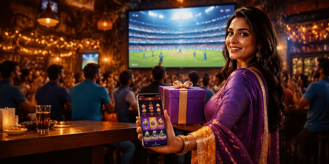 Night market with cricket betting theme in India