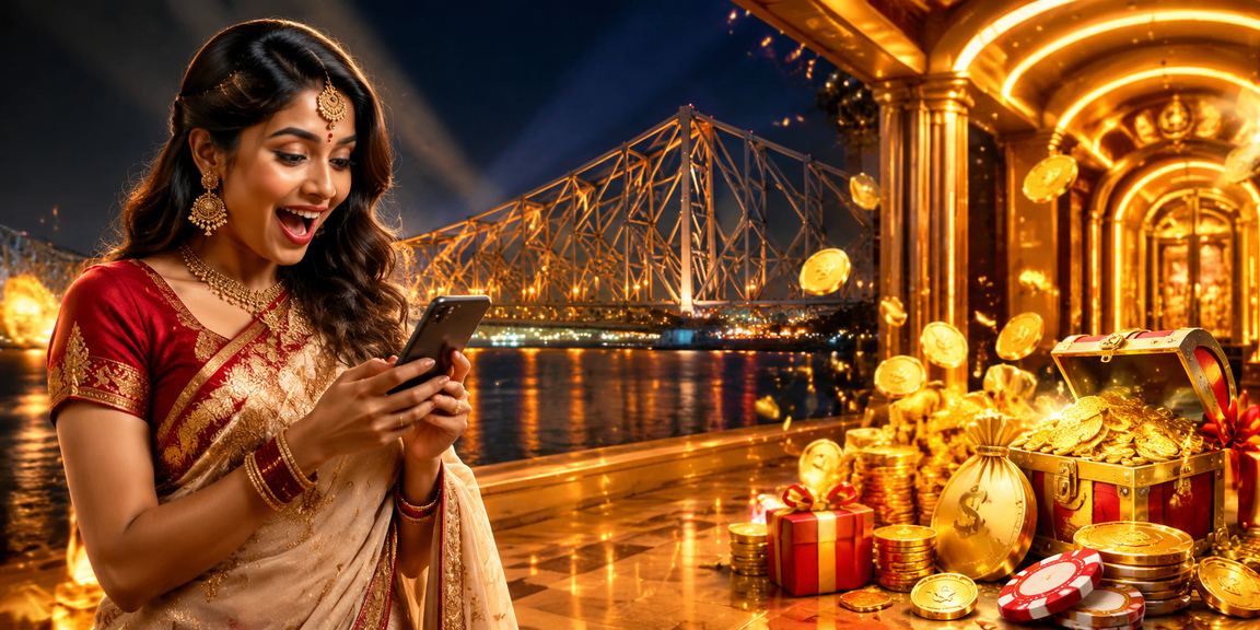 Kolkata user playing mobile casino with Indian Rupee symbol